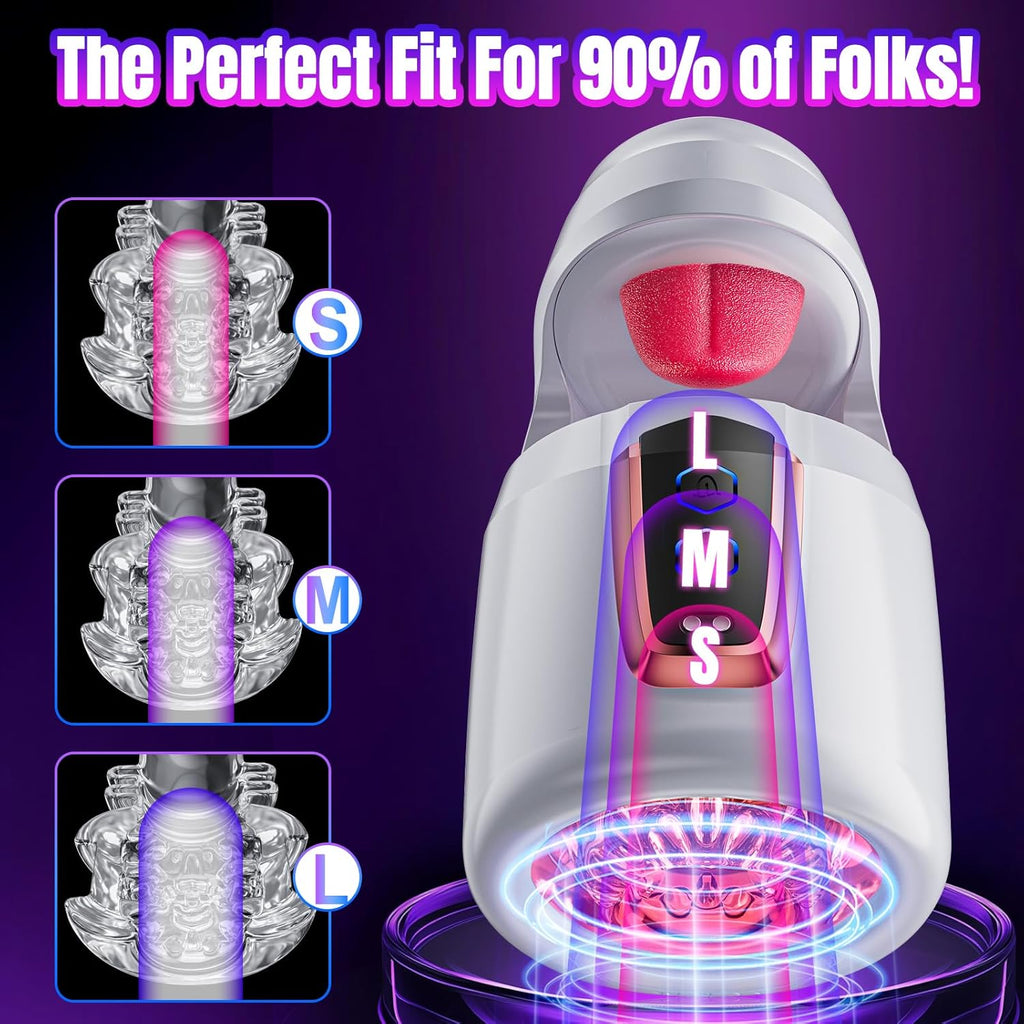 Sex Toys for Men Male Masturbator - Male Sex Toy with 10 Thrusting & 10 Real Tongue Licking Modes Blowjob Sex Machine Stroker for Training Stimulation Increase Endurance, Sex Toys for Men Pleasure