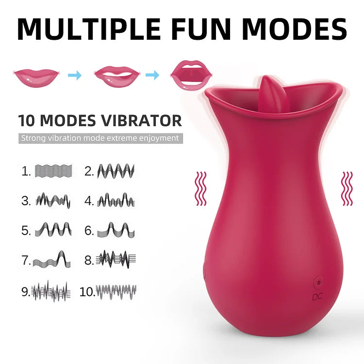 Rose Vibrator With Tongue