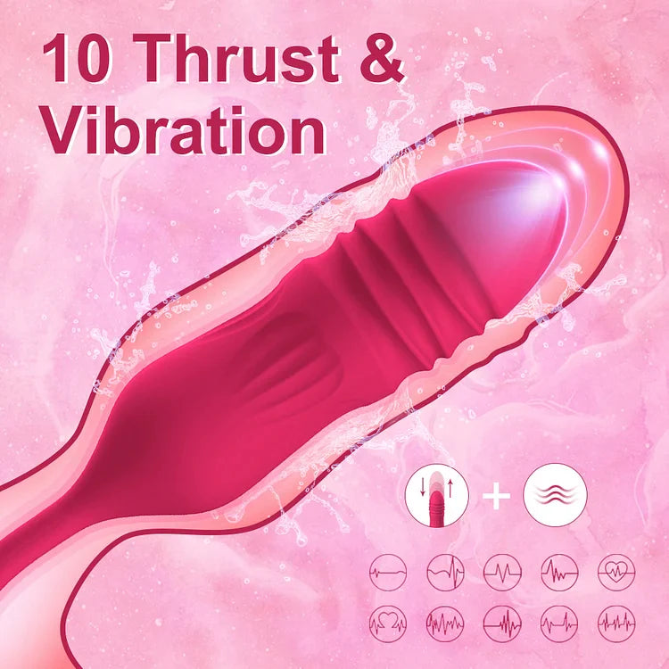 New 2-in-1 Rose Toy Sucking And Telescopic Vibrator