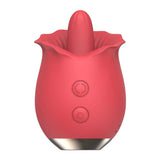 Powerful Rose Toy Vibrator With Tongue Licking Oral Nipple Clit Clitoris Stimulator