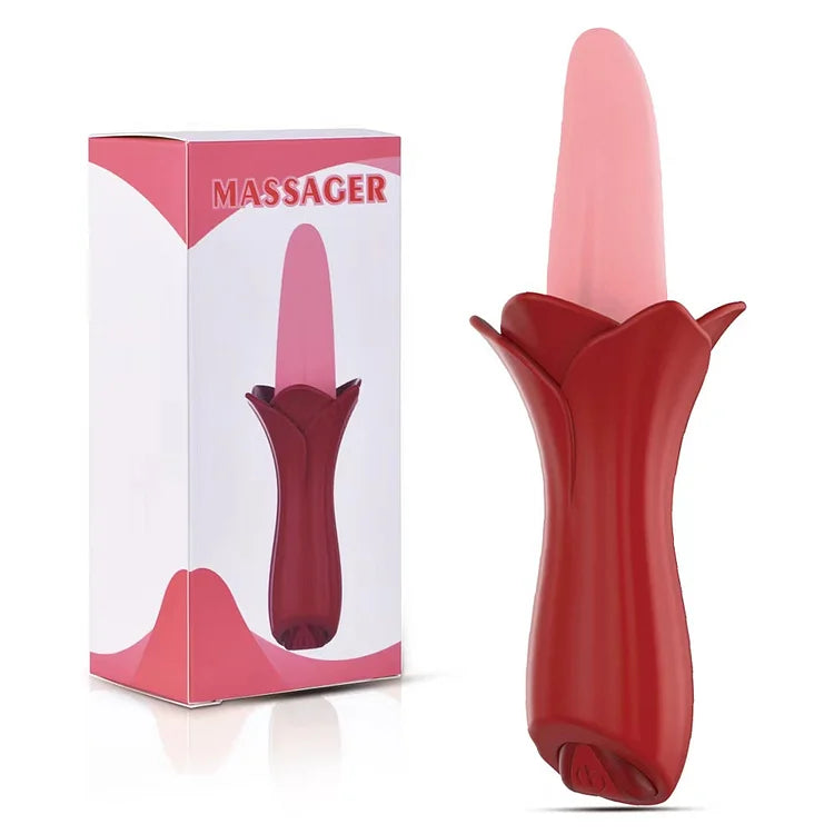 Rose Tongue Vibrating Stick Vaginal Licking Clitoris Stimulator