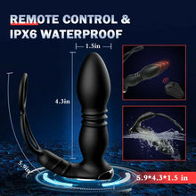 Load image into Gallery viewer, Iphisi New Double Ring Sperm Locking Ring Prostate Massager App Remote Control Telescopic Anal Plug Vibrator Sex Toy