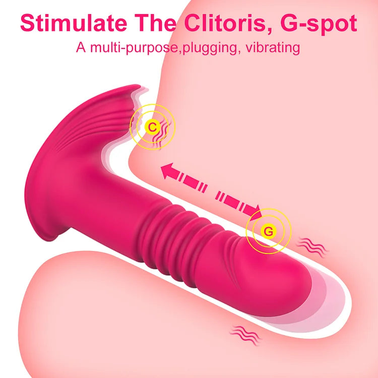 Remote Control Telescopic Dildo Clit Massager G-spot Vaginal Stimulator