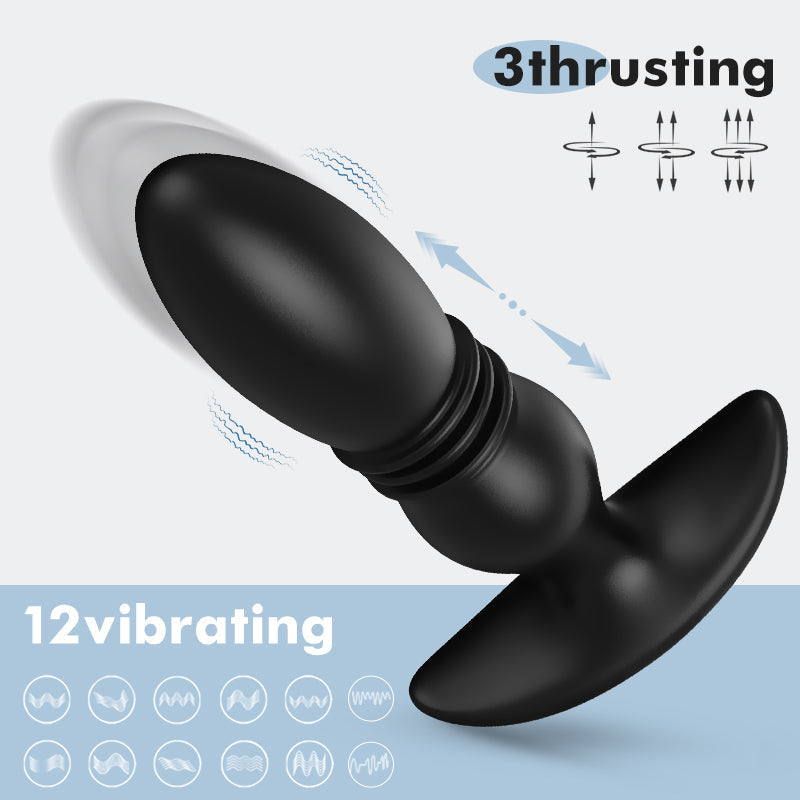 7 Thrusting 7 Vibration 3 Folds Male Anal Prostate Massaging Butt Plugs