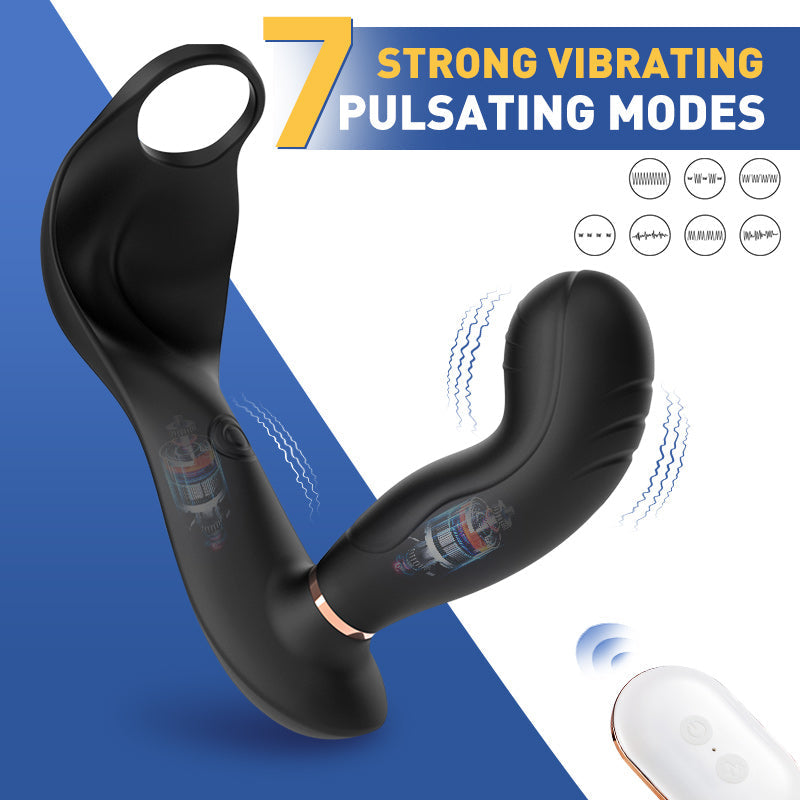 Wild Bill 7 Vibrating 7 Pulsating Balls Cock Ring Prostate Anal Massager