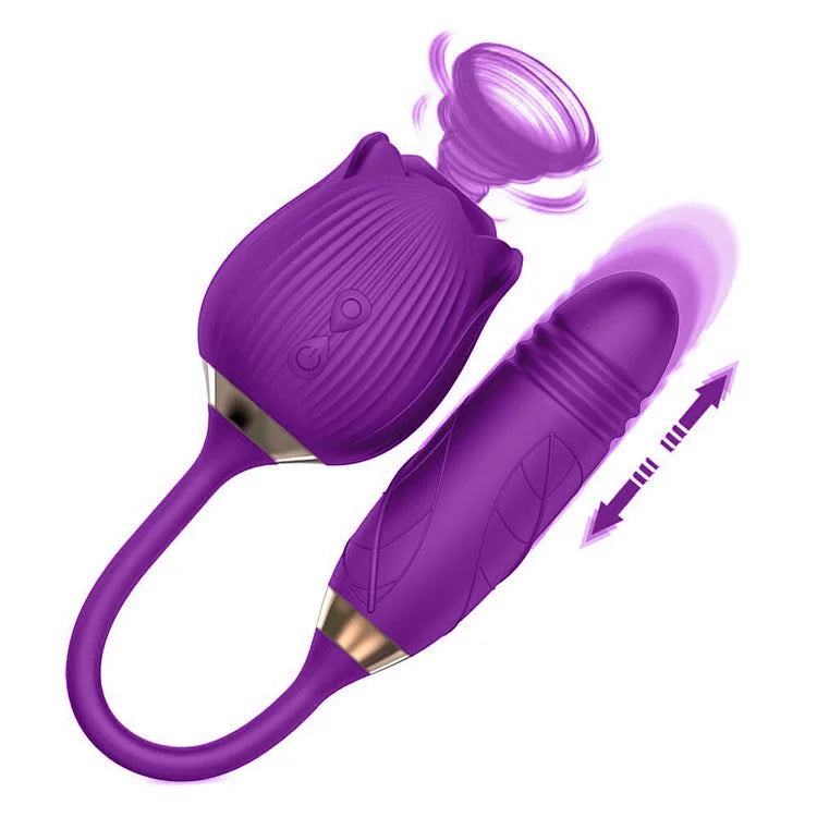 Sucking Thrusting Vibrator 10 Speed Vibrating Clit Sucker