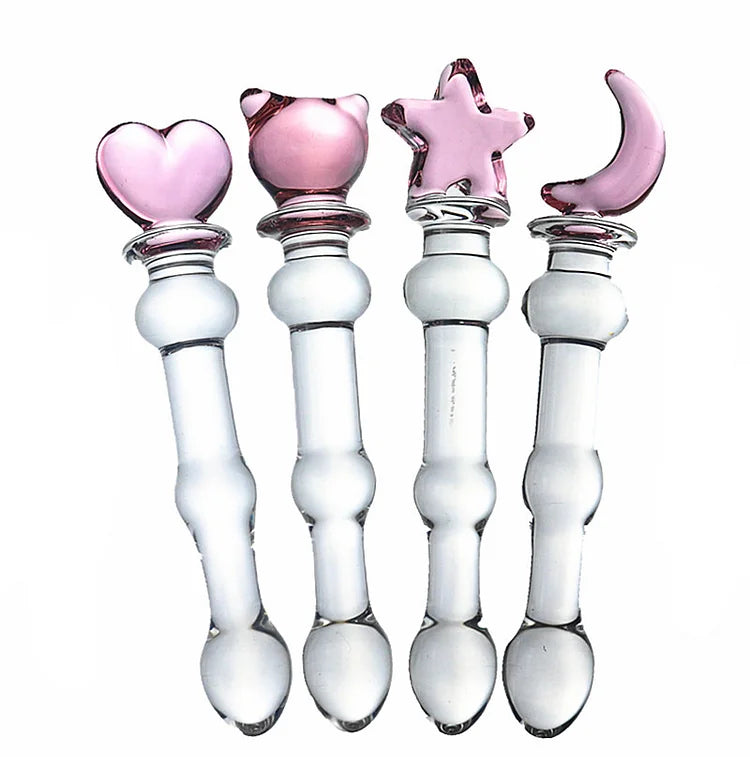 Sex Toy Appliance Stick Adult Female Sex Toy Glass Loving Cat Crescent Five-star Penis Anal Plug