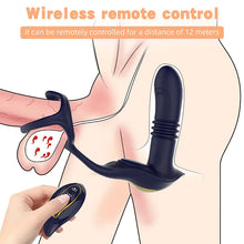 Load image into Gallery viewer, 3-in-1 Remote Control Retractable Vibrating Prostate Massager With Penis Ring