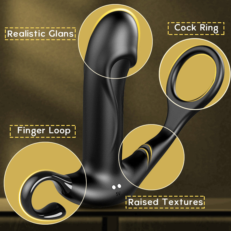 10 Thrusting&Vibrating Remote Control Prostate Massager with Finger Loop