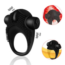 Load image into Gallery viewer, Male Usb Rechargeable Silicone Vibrating Ring, Fine Ring, Rechargeable Bullet