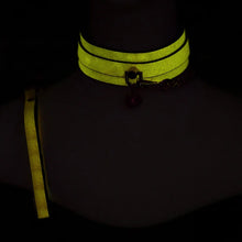 Load image into Gallery viewer, Luminous Pu Leather Chain Collar With Leash Bdsm Bondage