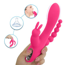 Load image into Gallery viewer, G Spot Dildo Rabbit Vibrator 3-in-one function Vibration Waterproof