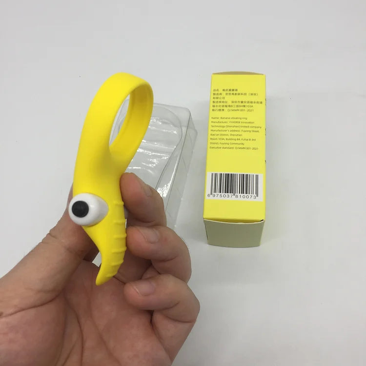 Banana Skin Vibrating Cock Ring Sex Toy For Couples