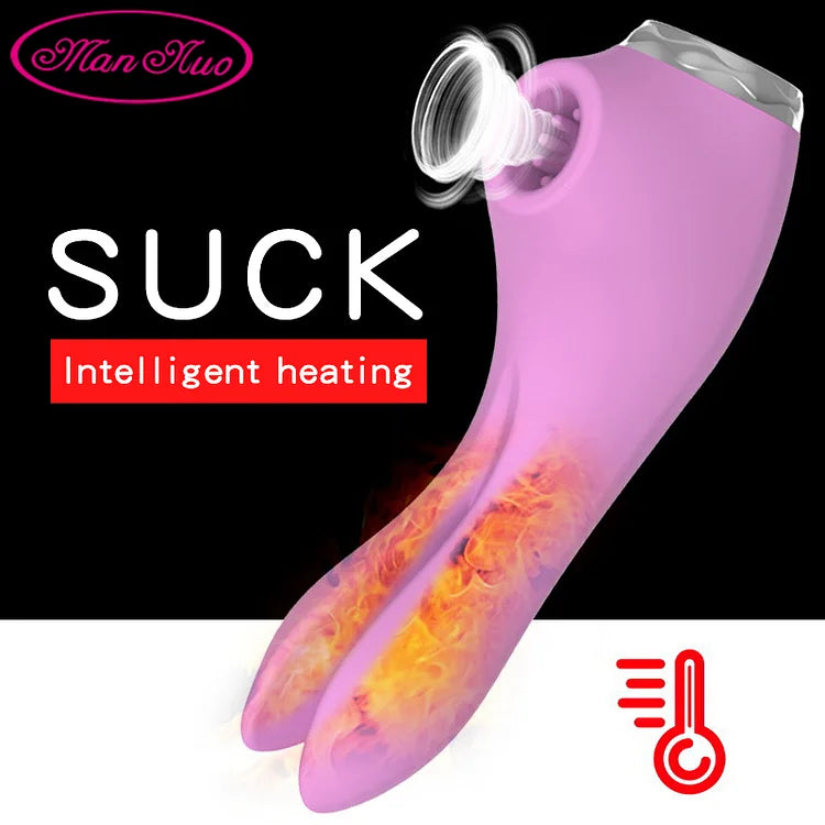 Honey Tongue Tracking Rabbit Ear Shock-absorbing Heating Rod Female Sucking Vibration Masturbation Device Adult Products