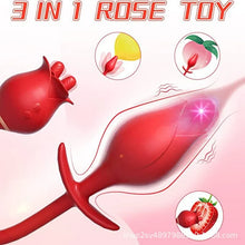 Load image into Gallery viewer, Romeo Double-pistil Tongue-licking Rose Toy With Vibrating Anal Plug