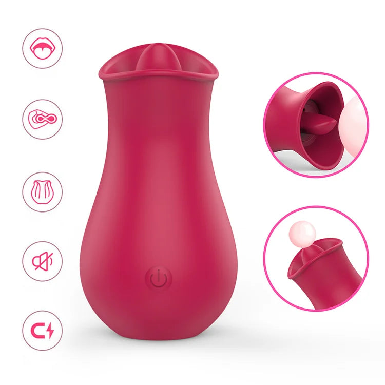 Rose Vibrator With Tongue