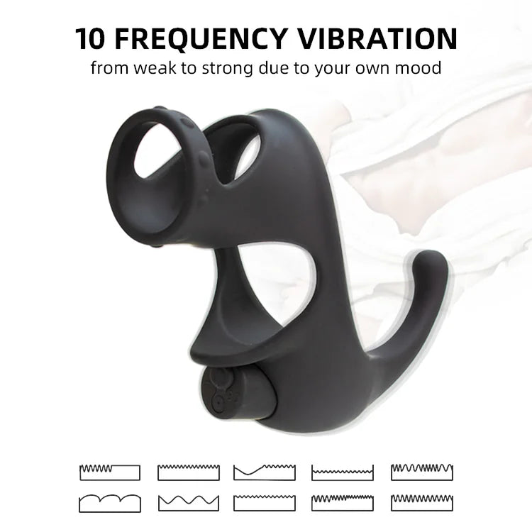 Double Cock Rings Delay Ejaculation Vibrating Erection Ring