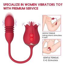 Load image into Gallery viewer, Thrusting Rose Vibrator For Women Dildo, Rose Clitoris Stimulator Tongue Licking