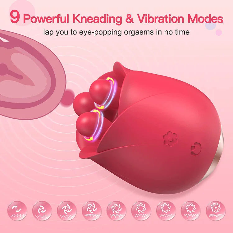 S475 Three Pistils Tongue Kneading And Vibrating Rose Toy