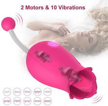 Load image into Gallery viewer, 2 in 1 Licking &amp; High-Frequency G-Spot Rose Clitoral Vibrator  Clitoris Tongue Stimulator Vaginal Breast Nipple Massager for Quick Orgasm