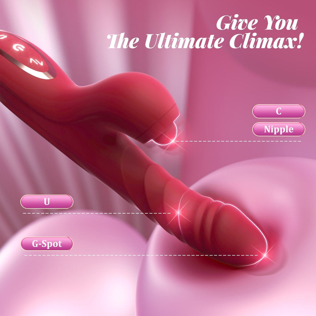 CHERLY 4 in 1 G Spot thrusting & sucking vibrator Clitoral Stimulator