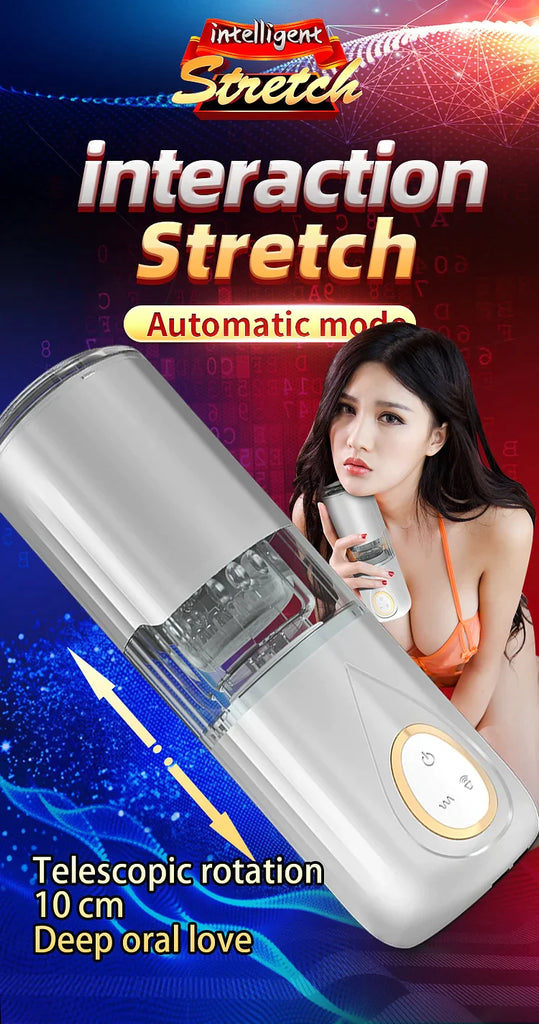 Full Automatic Telescopic Rotating Aircraft Cup Men's Balanus Masturbation Exerciser Adult Sex Toys Wholesale