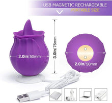 Load image into Gallery viewer, Rechargeable Licking Silicone Rose Flower Toy