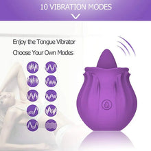 Load image into Gallery viewer, Rechargeable Licking Silicone Rose Flower Toy