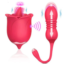 Load image into Gallery viewer, Rose Toy Tongue-licking Vibrator And Remote Control Retractable Jump Egg Set