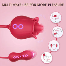 Load image into Gallery viewer, Rose Toy Vibrator Female Telescopic Egg Jumping  Tongue Licker Sex Toys