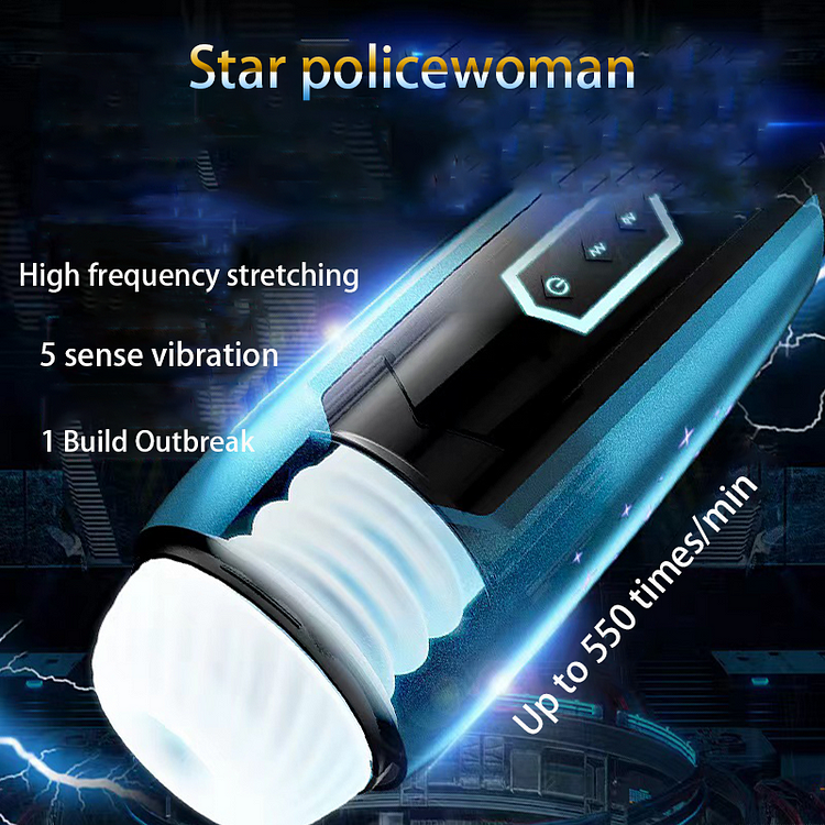 Aircraft Cup 5-Frequency Telescoping Penis Exerciser Male Masturbation