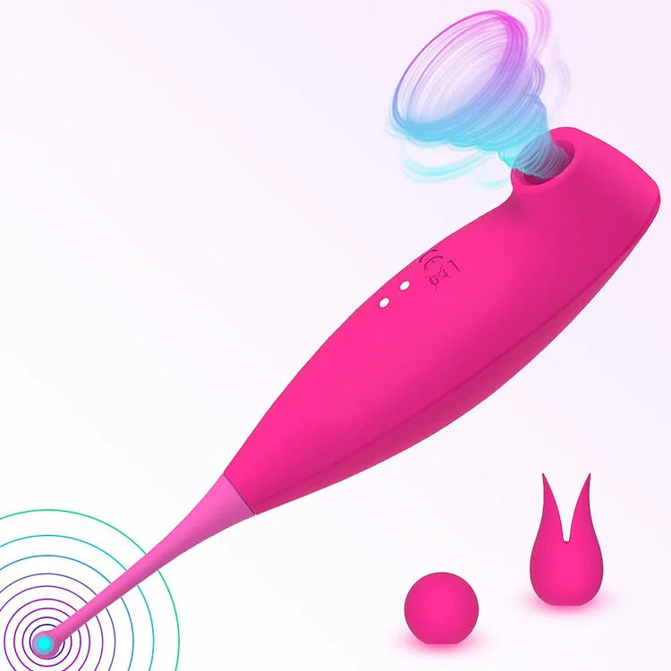 2 in 1 High Frequency Clitoral Sucking Vibrator, Clit Sucker for Clitoris Nipple Stimulation G spot Clitoral Vibrator with Whirling Vibration