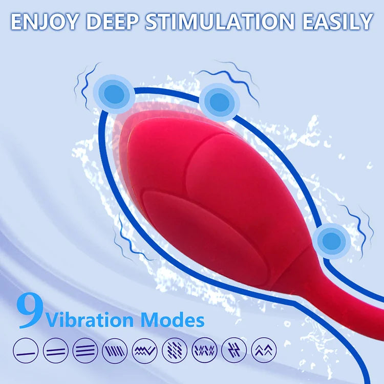 Rose Double Head Tongue Licking Vibrator With Vibrating Egg Bullet