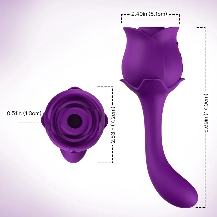 2 In 1 Rose Sucking Vibrator