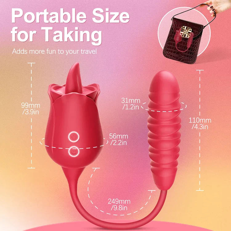 Rosie Tongue-licking Rose Toy With Pulsating Bullet Vibrator