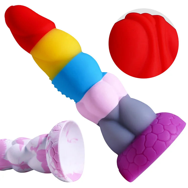 Mixed Color Cotton CandyAnal Plug Male And Female Masturbation Device Silicone Fake Penis Fun Gun Machine Adult Products