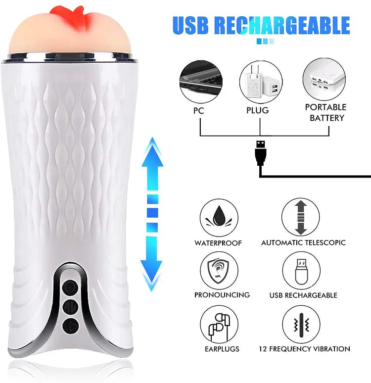 Realistic Massager High-end Cup Rechargeable Electric Adult Toys