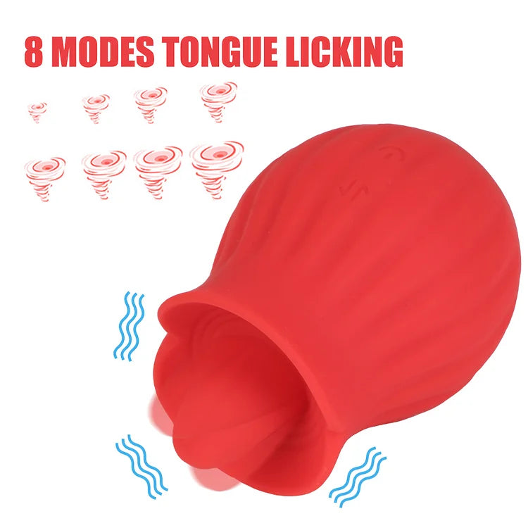 Powerful Tongue Licking Rose Vibrator