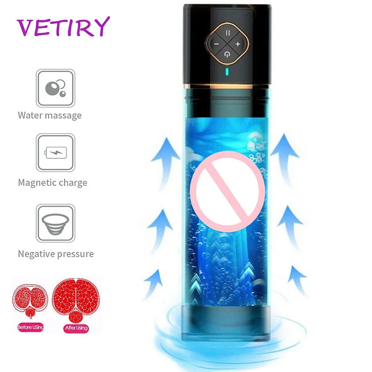 Enlargement Vacuum Pump Water Bath Masturbation Cup Penis Delay Trainer