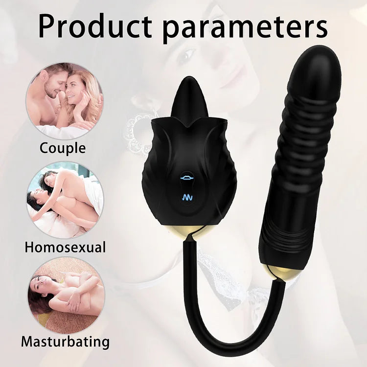 Rose New Product Manting Flower Generation 6 G-spot Tongue Lick Vibration Constant Temperature Double Headed Female Masturbation Female Sex Toy