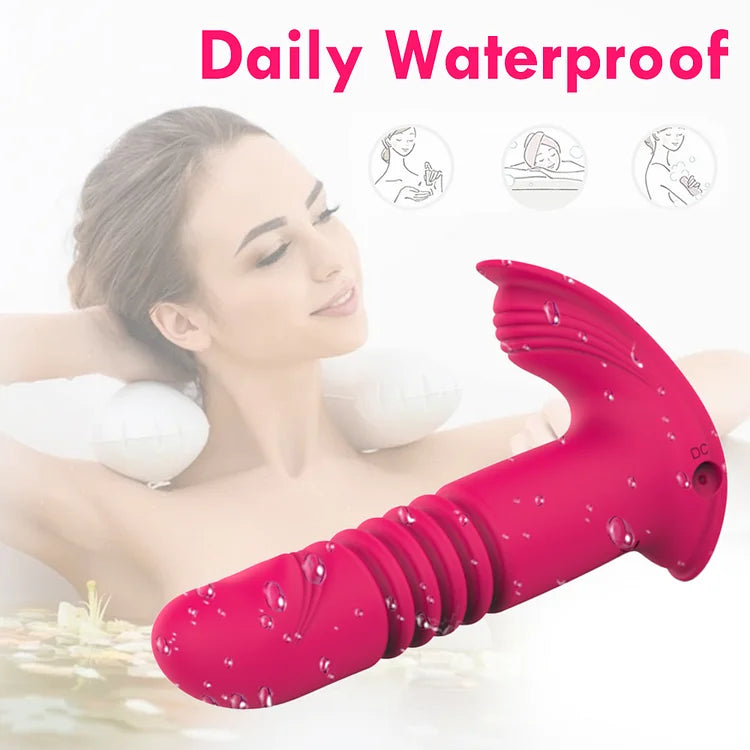 Remote Control Telescopic Dildo Clit Massager G-spot Vaginal Stimulator