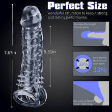 Load image into Gallery viewer, Dovelo Reusable Penis Sleeve Cock Extender / Condom - Clear