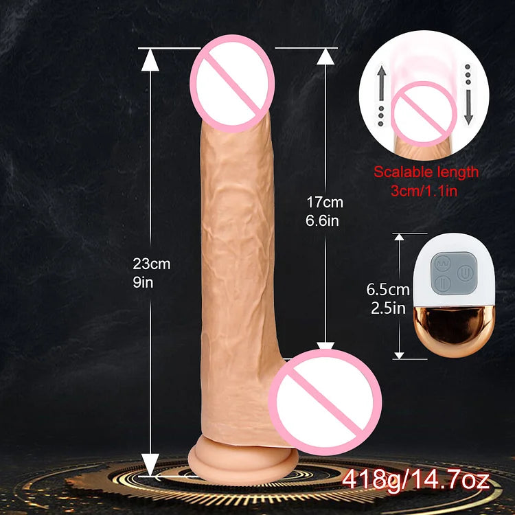 Electric Expansion, Swing, Vibration And Heating Simulation Penis Female Masturbator