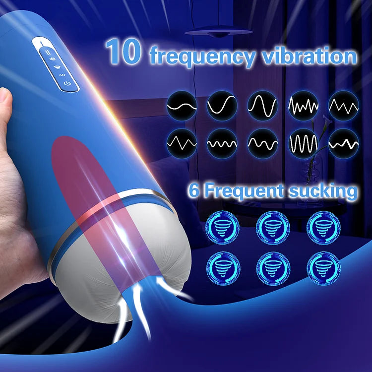 Vibration Sucking Bluetooth Pronunciation Male Blowjob Pussy  Masturbator Cup