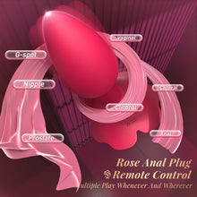 Load image into Gallery viewer, Double Stimulation Rose Female Sex Toy Anal Vibrator with Unique Anchor Design