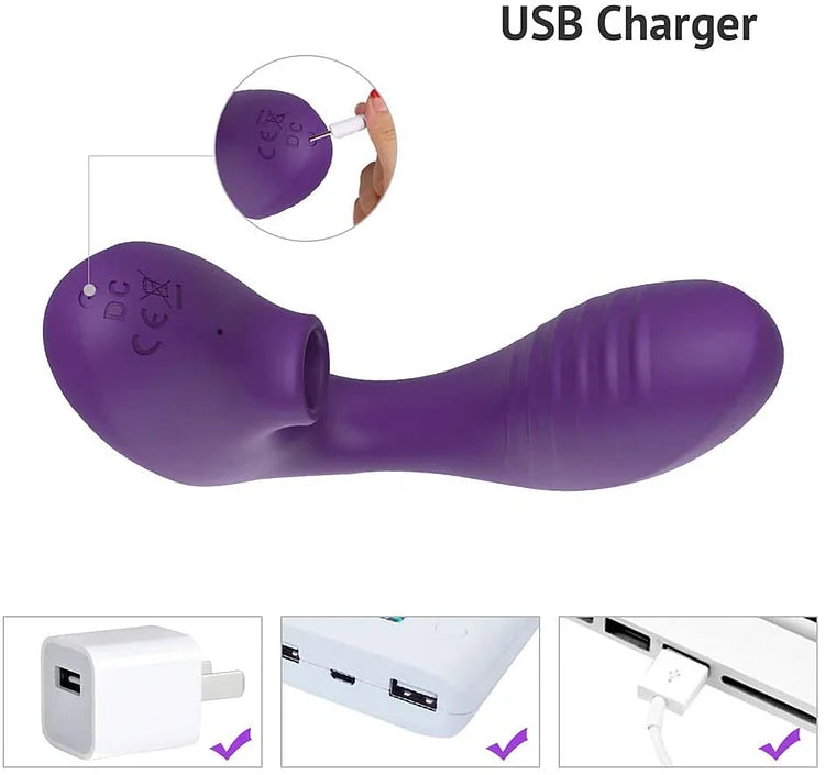 Clitoral Sucking Vibrator G Spot Dildo Clit Stimulator With 10 Suction And Vibration Patterns