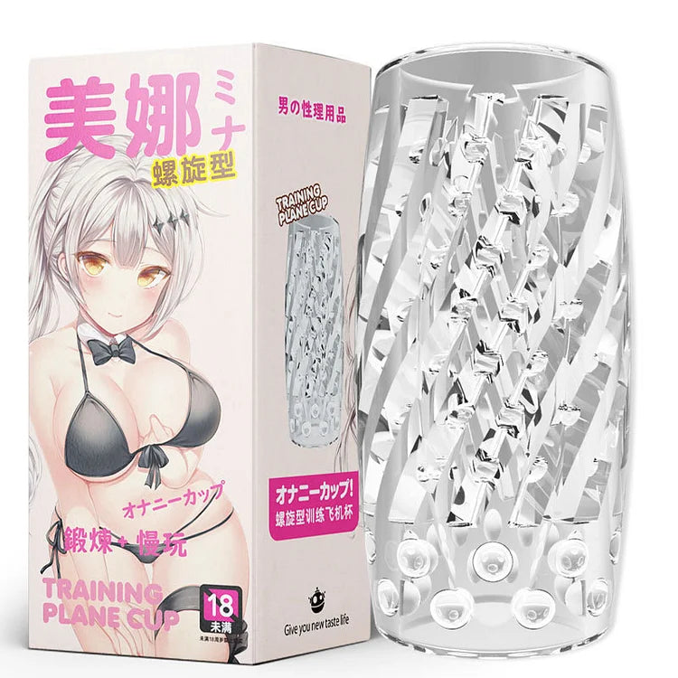 Qiaoer Aircraft Cup Transparent Masturbation Cup Manual Masturbation Cup For Men Wholesale Of Adult Sexual Products