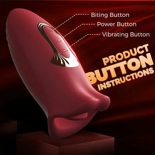 Pressb 10 Biting & 10 Vibrating Modes Stimulate Nipple Clitoral Women Vibrator