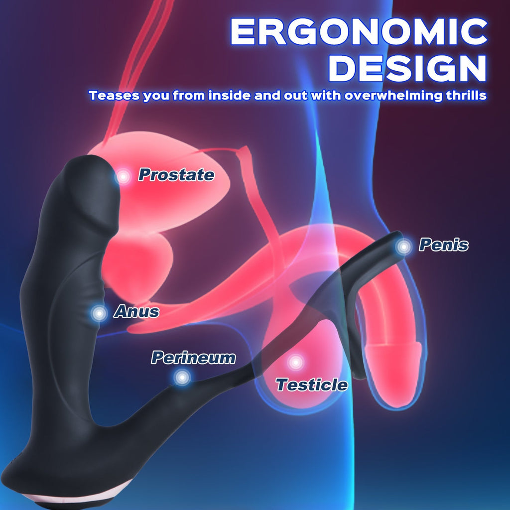 Kaleb - Remote Control Vibrating & Tapping Prostate Massager With Triangle Cock Ring