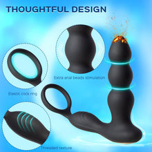 Load image into Gallery viewer, Ringer - 3 Anal Beads Prostate Massager Butt Plug with Cock Ring &amp; Remote Control